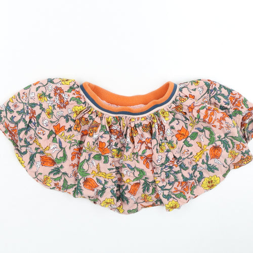 NEXT Girls Pink Floral Viscose Skater Skirt Size 9-12 Months  Pull On
