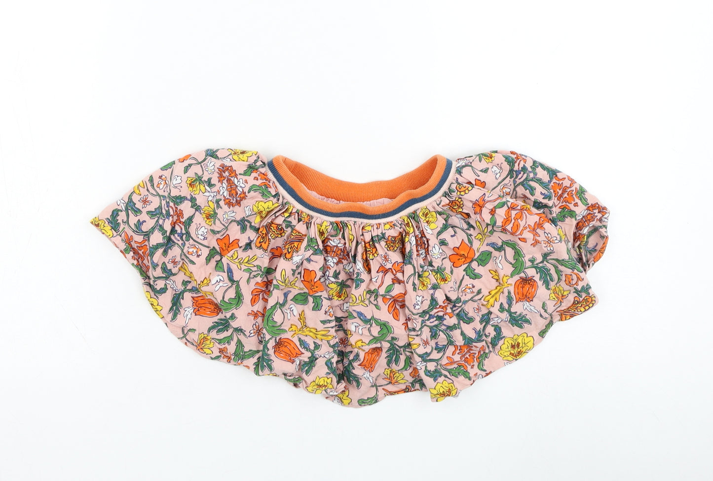 NEXT Girls Pink Floral Viscose Skater Skirt Size 9-12 Months  Pull On
