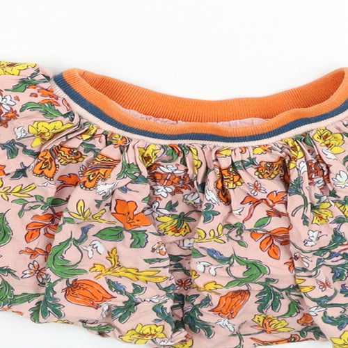 NEXT Girls Pink Floral Viscose Skater Skirt Size 9-12 Months  Pull On