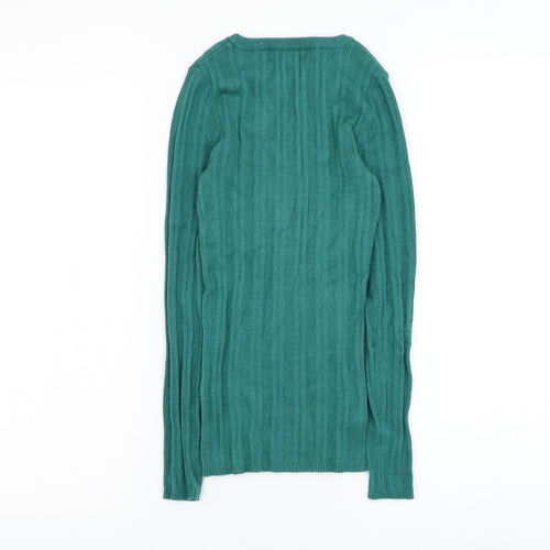 Primark Womens Green Round Neck  Viscose Pullover Jumper Size 6