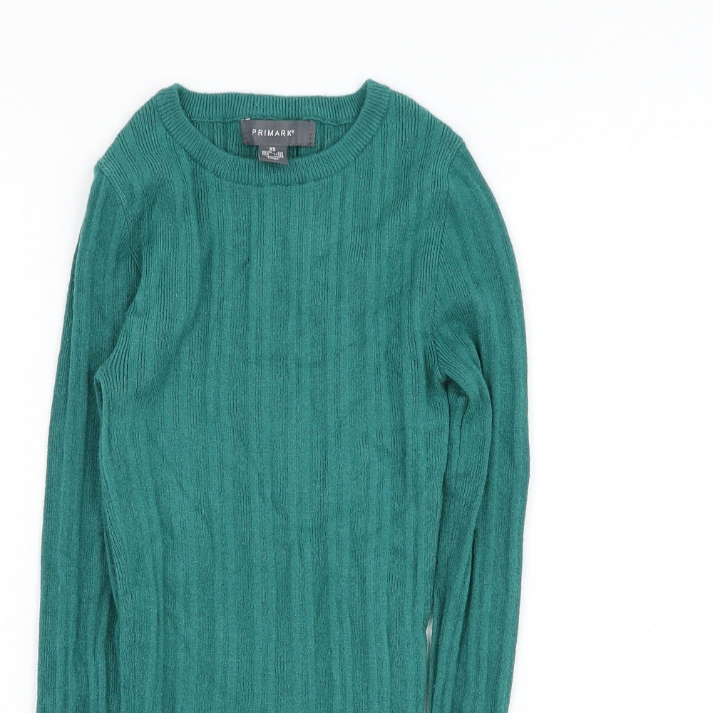 Primark Womens Green Round Neck  Viscose Pullover Jumper Size 6