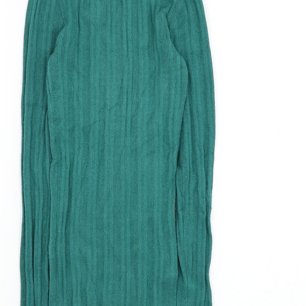 Primark Womens Green Round Neck  Viscose Pullover Jumper Size 6