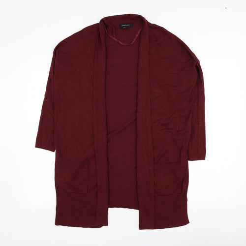 Atmosphere Womens Red Square Neck  Viscose Cardigan Jumper Size 10