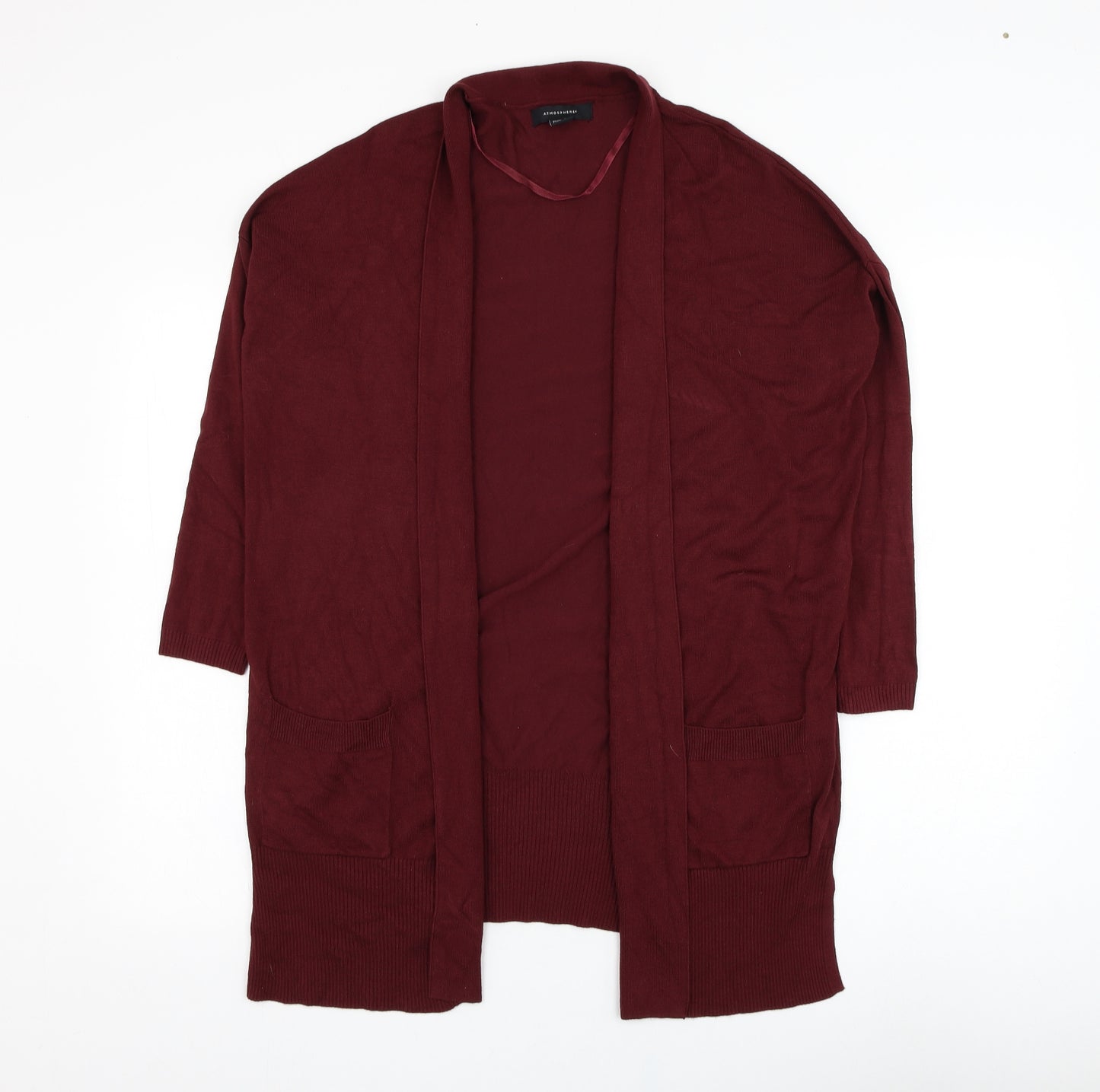 Atmosphere Womens Red Square Neck  Viscose Cardigan Jumper Size 10