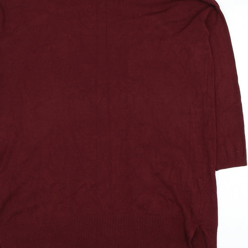 Atmosphere Womens Red Square Neck  Viscose Cardigan Jumper Size 10