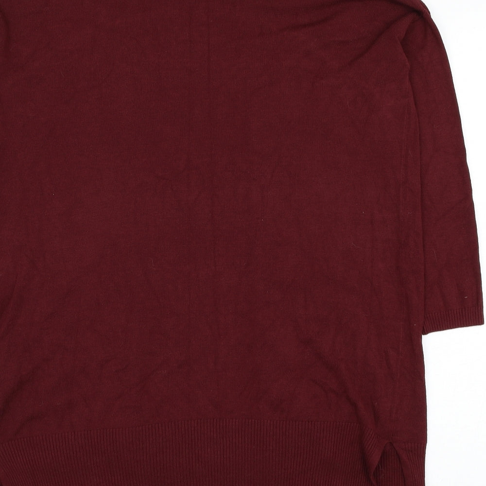 Atmosphere Womens Red Square Neck  Viscose Cardigan Jumper Size 10