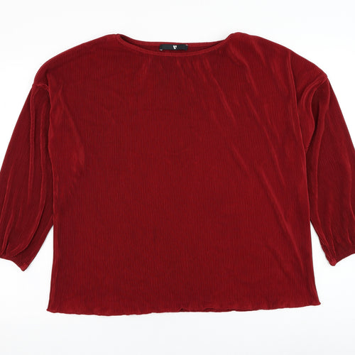 Very Womens Red  Polyester Basic Blouse Size 16 Round Neck