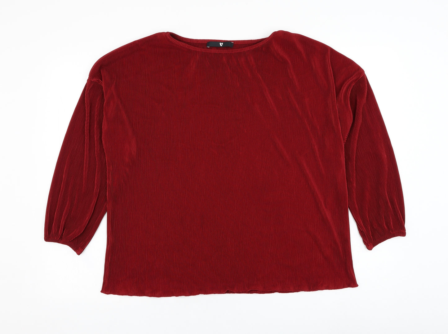 Very Womens Red  Polyester Basic Blouse Size 16 Round Neck