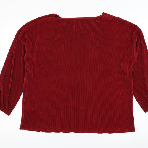 Very Womens Red  Polyester Basic Blouse Size 16 Round Neck