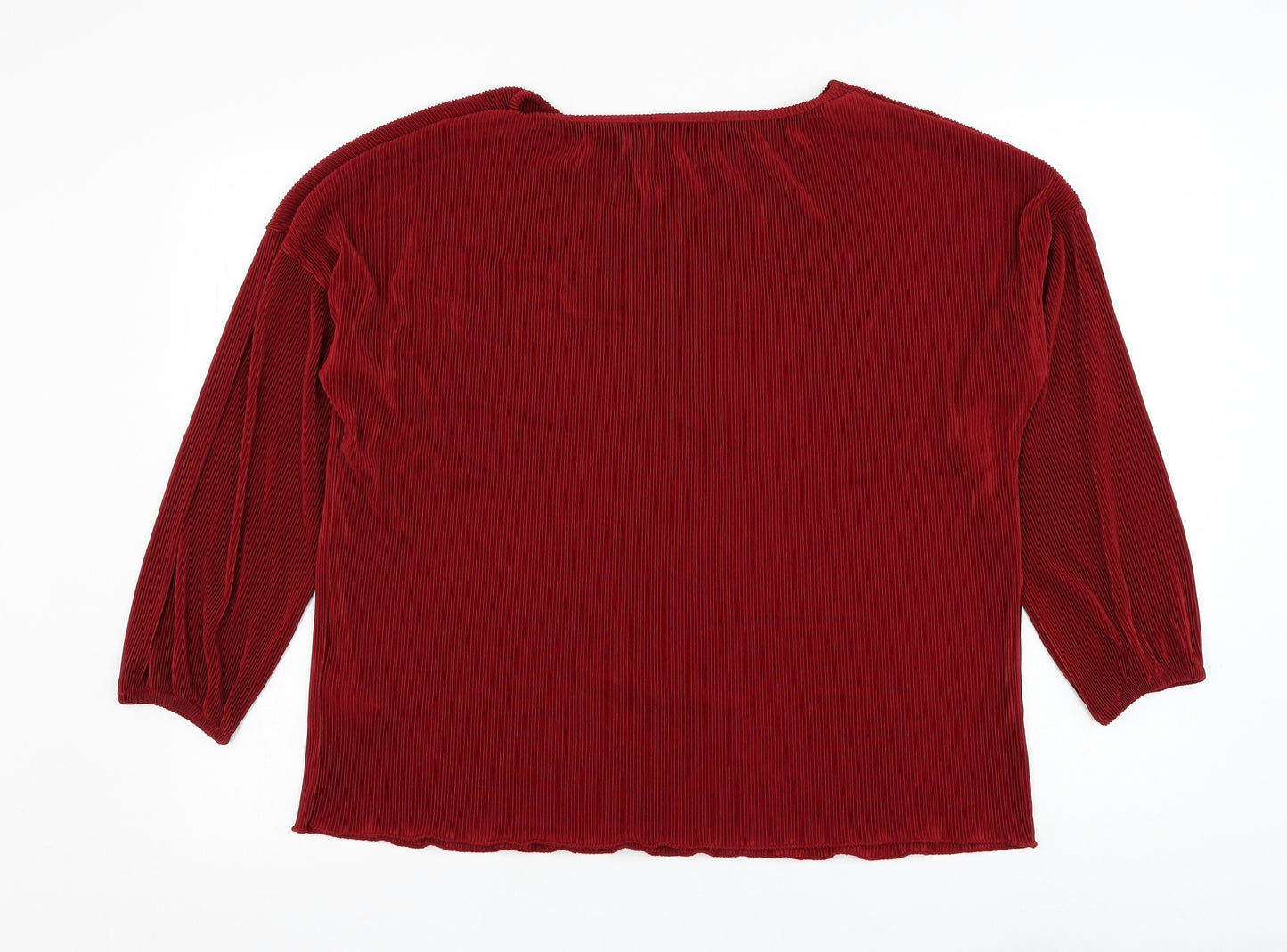 Very Womens Red  Polyester Basic Blouse Size 16 Round Neck