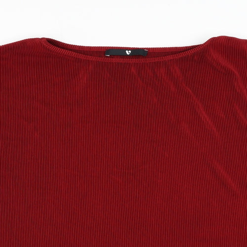Very Womens Red  Polyester Basic Blouse Size 16 Round Neck