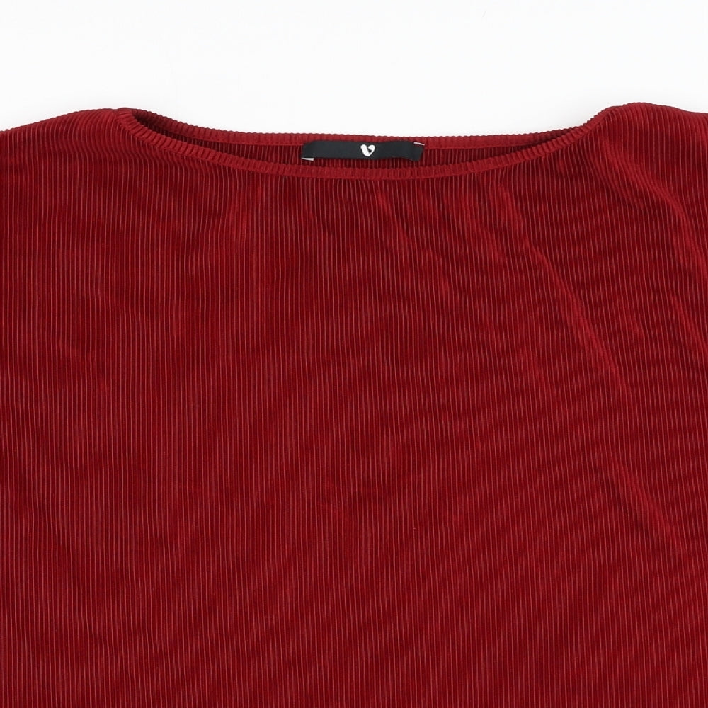Very Womens Red  Polyester Basic Blouse Size 16 Round Neck