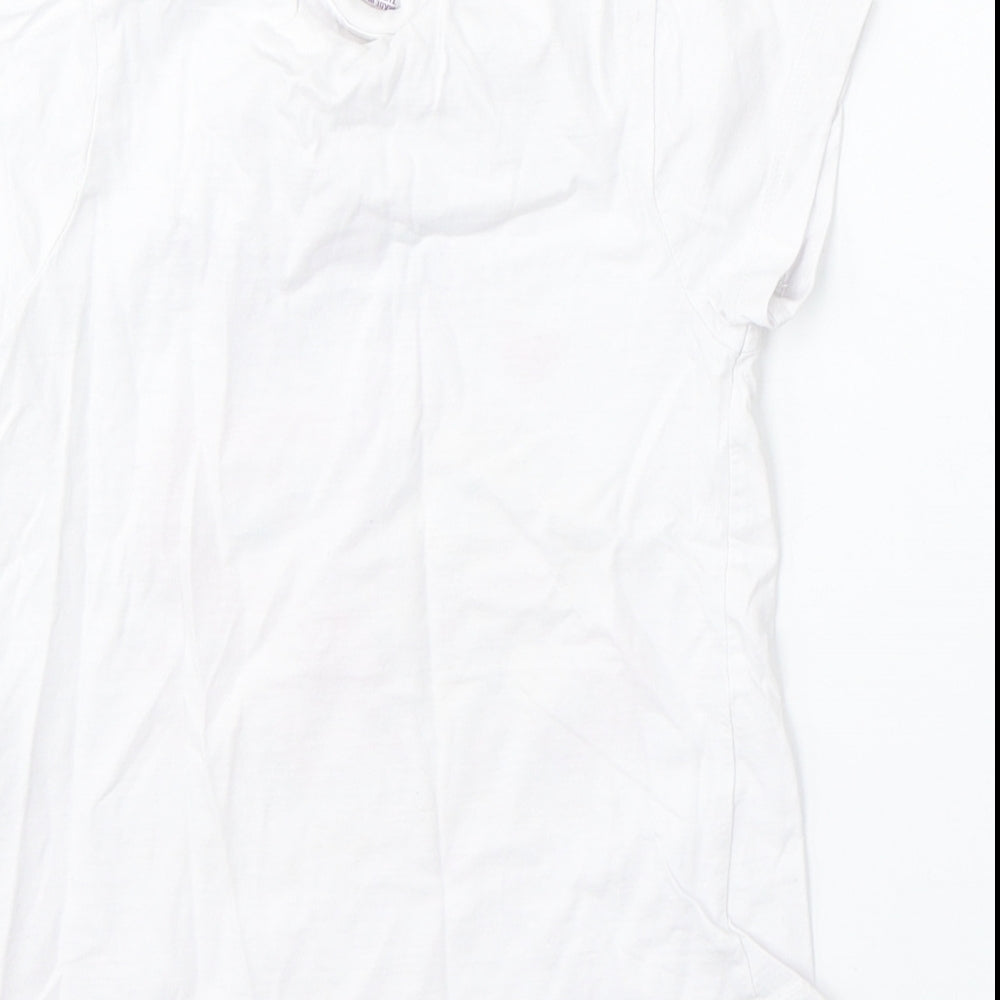 Primark Girls White  Cotton Basic T-Shirt Size 4-5 Years Round Neck  - My little pony