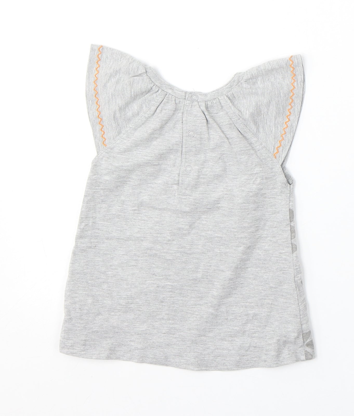 TucTuc Girls Grey  Cotton Basic T-Shirt Size 2 Years Round Neck
