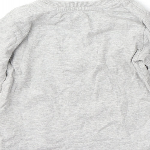 NEXT Boys Grey  Cotton Basic T-Shirt Size 9-12 Months Round Neck