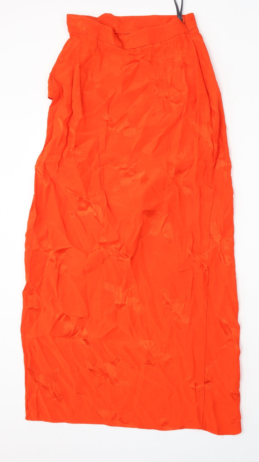 River Island Womens Orange  Viscose Straight & Pencil Skirt Size 6