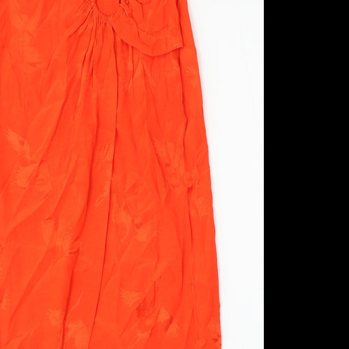 River Island Womens Orange  Viscose Straight & Pencil Skirt Size 6
