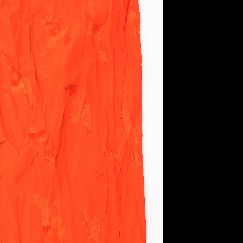 River Island Womens Orange  Viscose Straight & Pencil Skirt Size 6