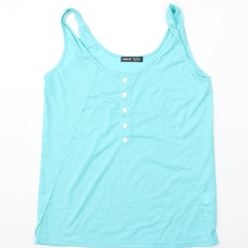 SheIn Womens Blue  Polyester Basic Tank Size S Round Neck