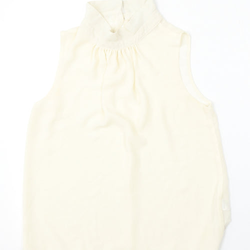 New Look Womens Beige  Polyester Basic Tank Size 10 Round Neck