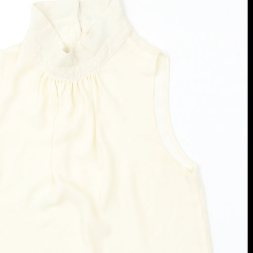New Look Womens Beige  Polyester Basic Tank Size 10 Round Neck