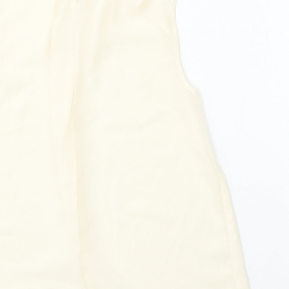 New Look Womens Beige  Polyester Basic Tank Size 10 Round Neck