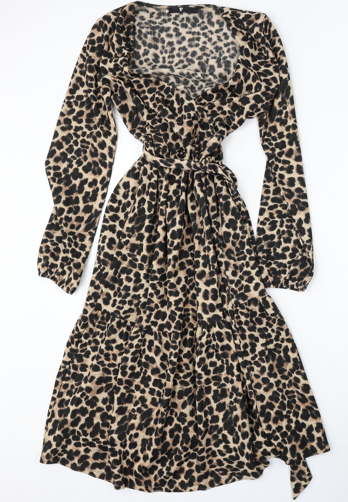 Very Womens Multicoloured Animal Print Polyester Fit & Flare  Size 8  Round Neck