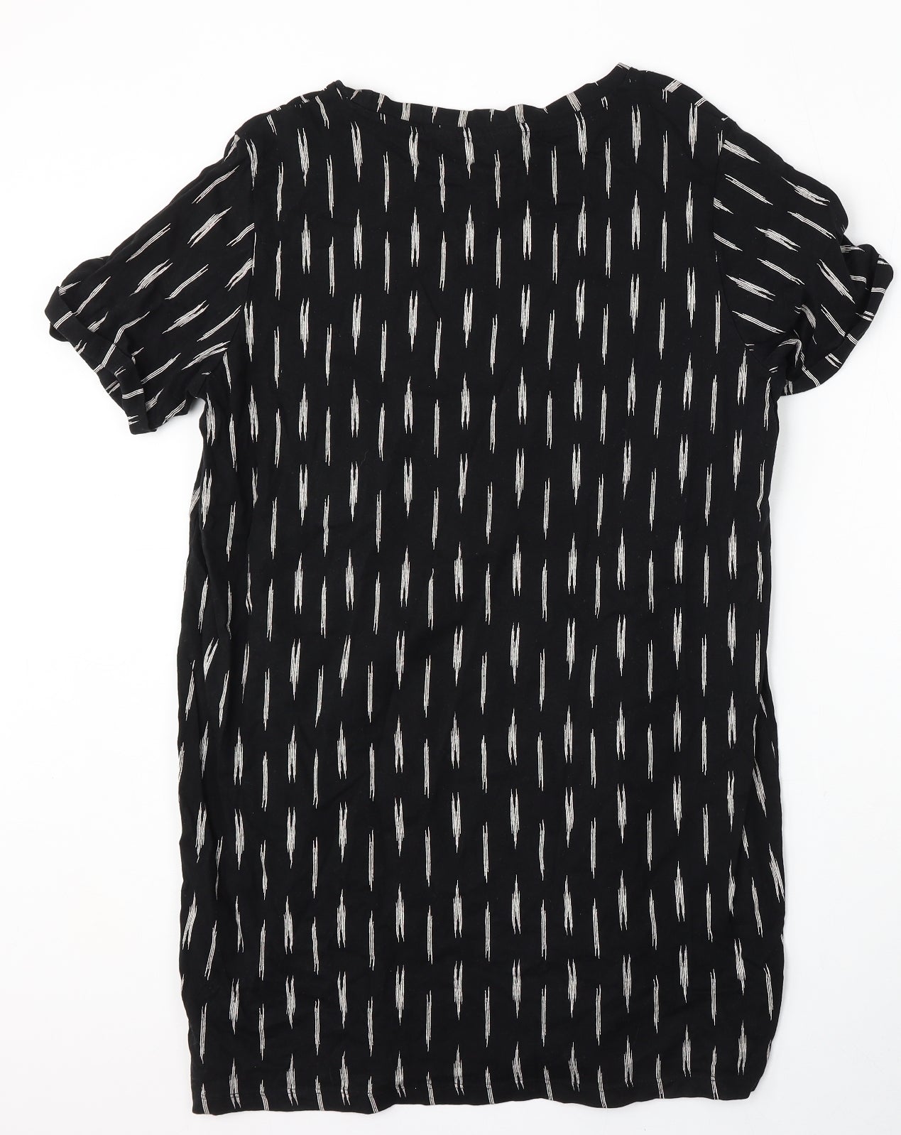 F&F Womens Blue Geometric Cotton T-Shirt Dress  Size 16  Round Neck