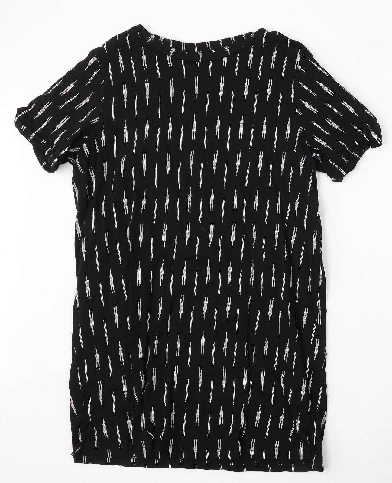 F&F Womens Blue Geometric Cotton T-Shirt Dress  Size 16  Round Neck