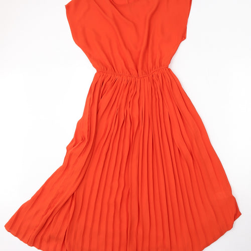 New Look Womens Red  Polyester Fit & Flare  Size 10  Round Neck
