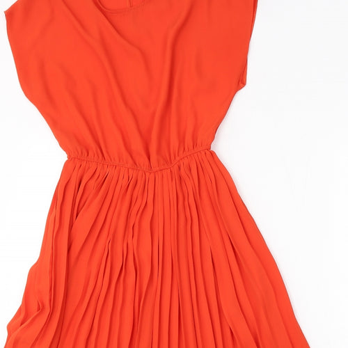 New Look Womens Red  Polyester Fit & Flare  Size 10  Round Neck