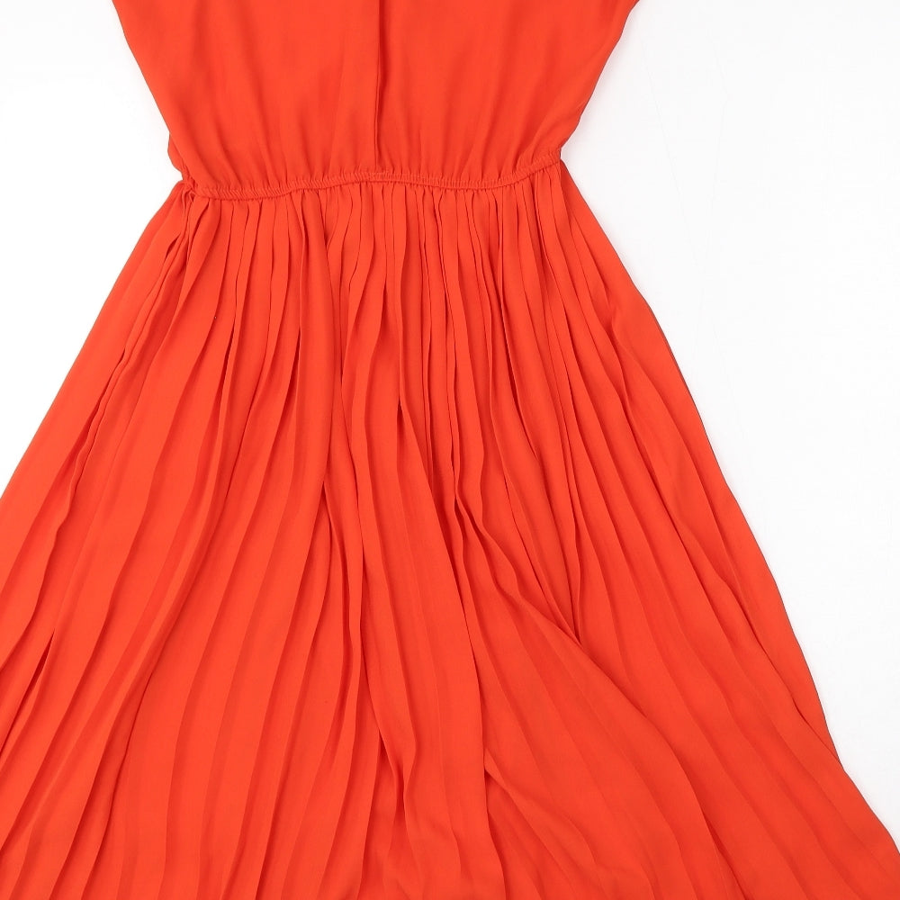 New Look Womens Red  Polyester Fit & Flare  Size 10  Round Neck