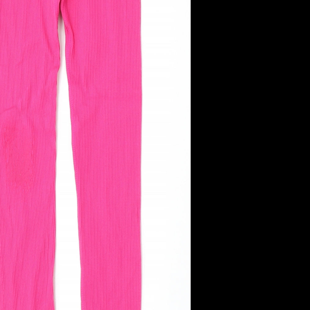 Dunnes Stores Womens Pink  Polyamide Jogger Trousers Size XS L23 in Regular
