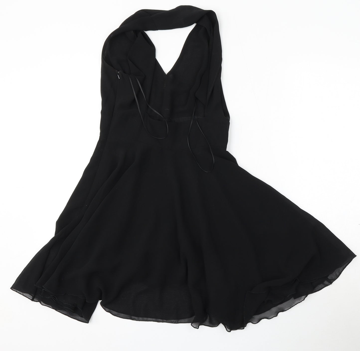 Love Womens Black  Polyester Fit & Flare  Size S  V-Neck