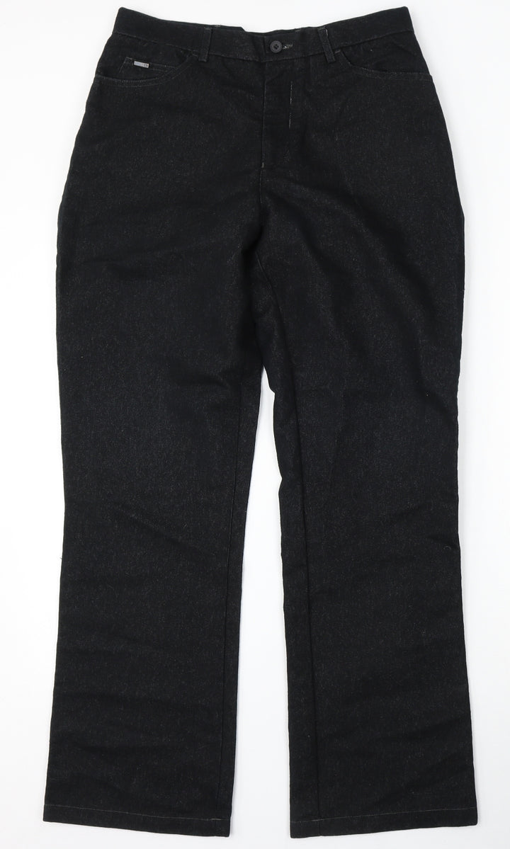 Cedar Wood State Womens Black  Cotton Straight Jeans Size 32 L31 in Regular Button