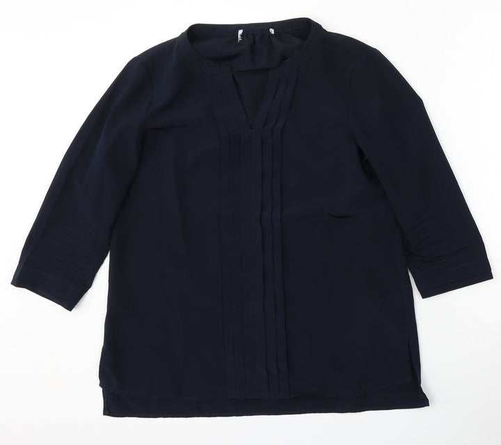 Preworn Womens Blue Polyester Pullover Sweatshirt Size S