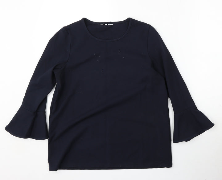 Preworn Womens Blue Rayon Pullover Sweatshirt Size M