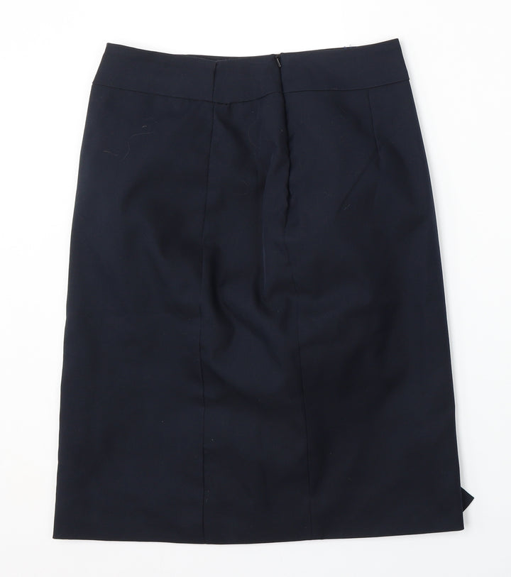 Preworn Womens Blue Polyester Straight & Pencil Skirt Size 8