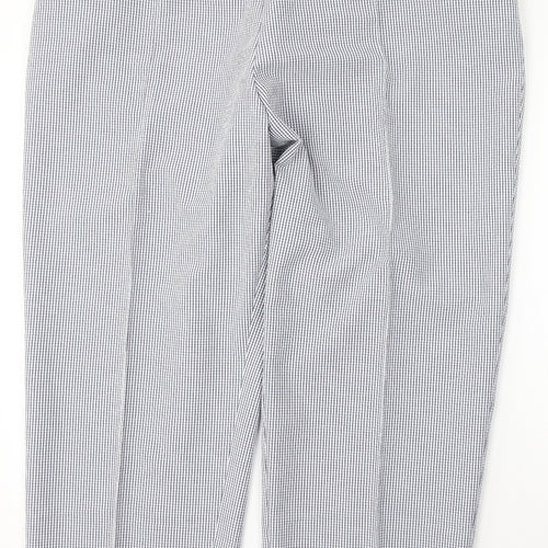 Preworn Womens Blue Check Polyester Trousers  Size 38 L28 in Regular