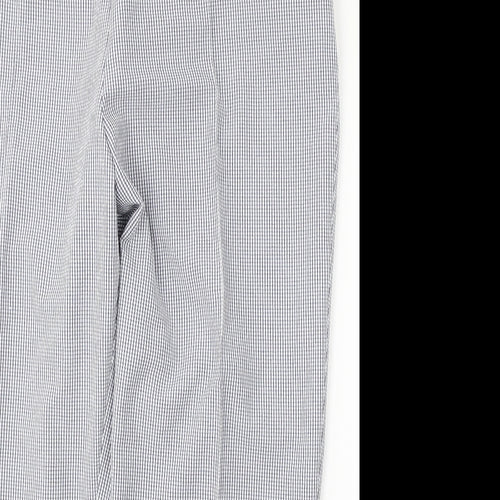 Preworn Womens Blue Check Polyester Trousers  Size 38 L28 in Regular