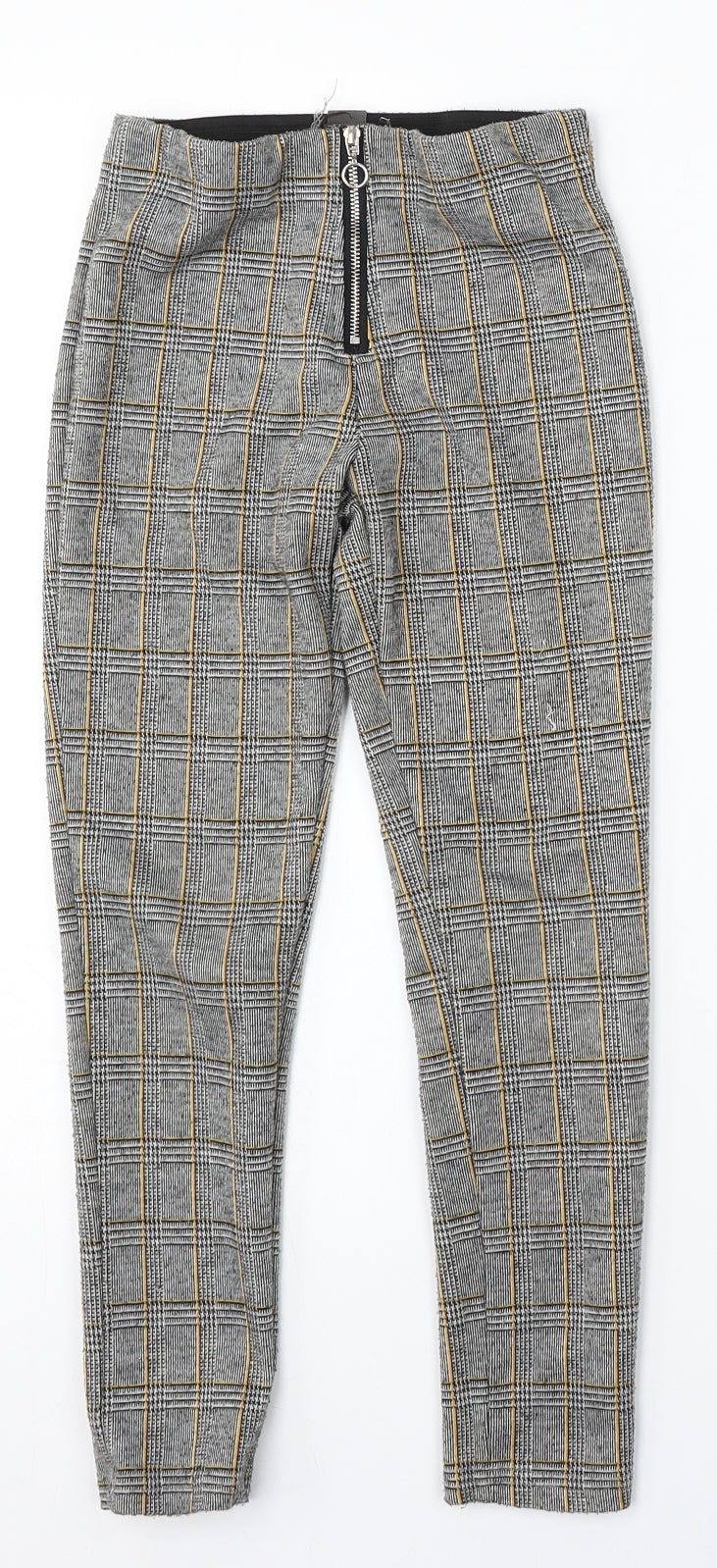 Primark Girls Grey Plaid Polyester Capri Trousers Size 7-8 Years  Regular