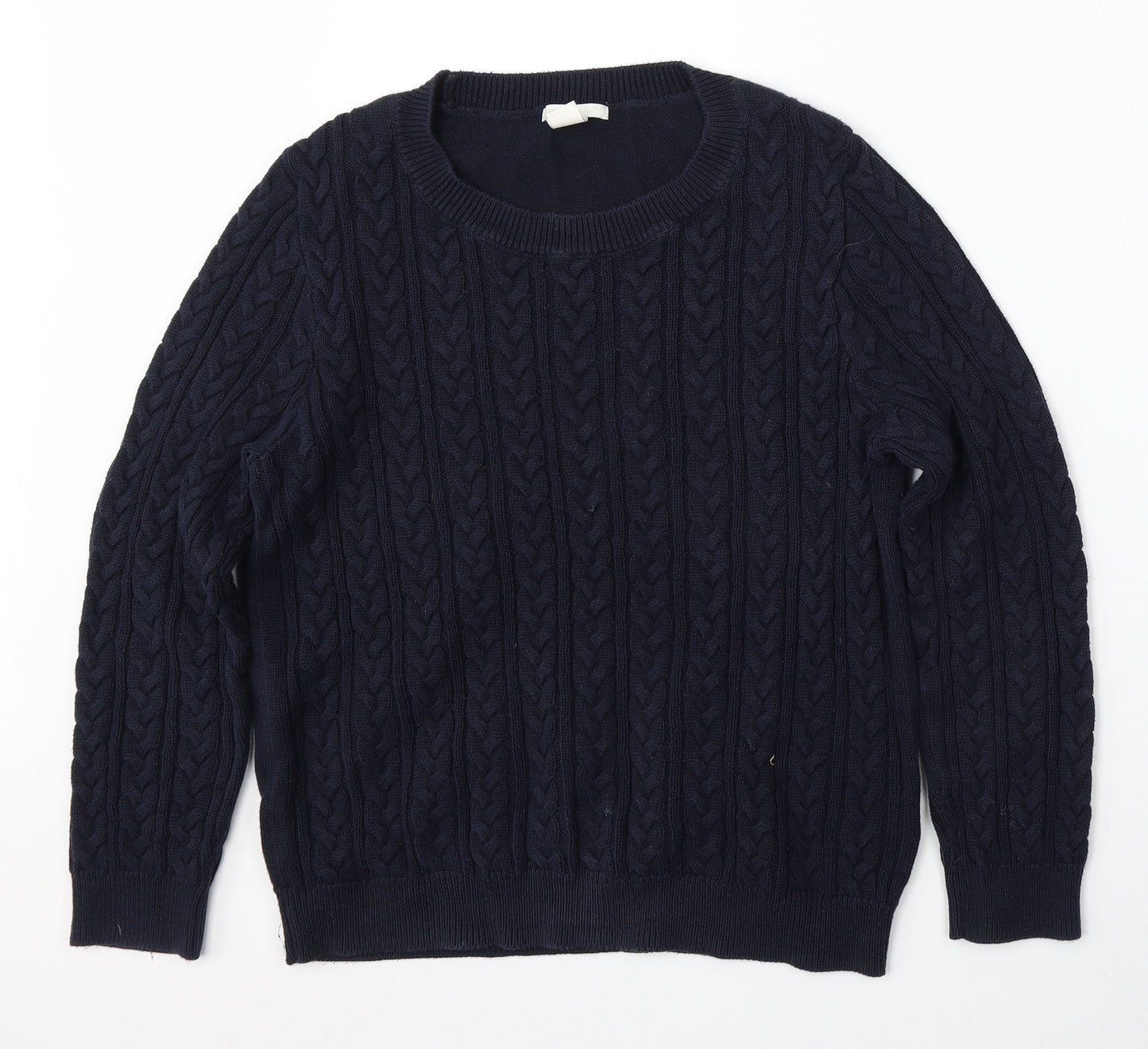 H&M Womens Blue Round Neck  Acrylic Pullover Jumper Size L