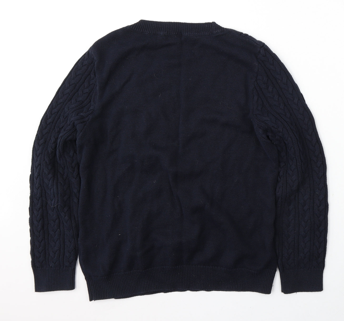H&M Womens Blue Round Neck  Acrylic Pullover Jumper Size L