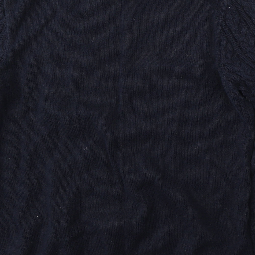 H&M Womens Blue Round Neck  Acrylic Pullover Jumper Size L