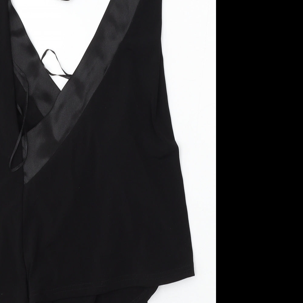 NEXT Womens Black  Polyester Basic Blouse Size 16 Round Neck