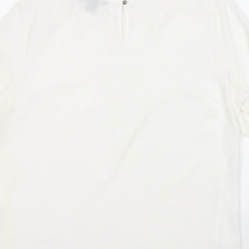 Primark Womens White  Polyester Basic Blouse Size 12 Round Neck