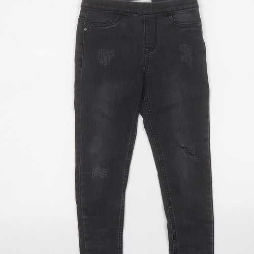 Denim & Co. Girls Grey  Cotton Jegging Jeans Size 6-7 Years  Regular