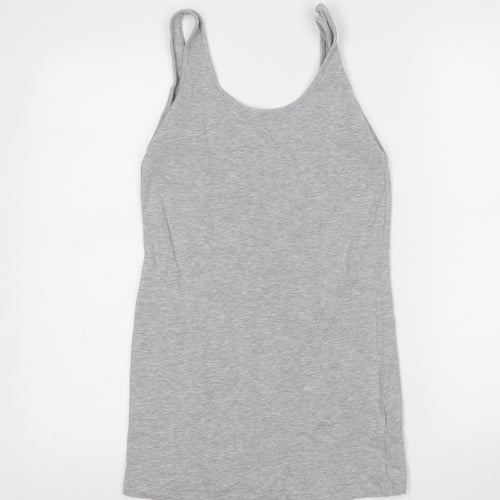 Papaya Womens Grey  Cotton Basic Tank Size 12 Round Neck