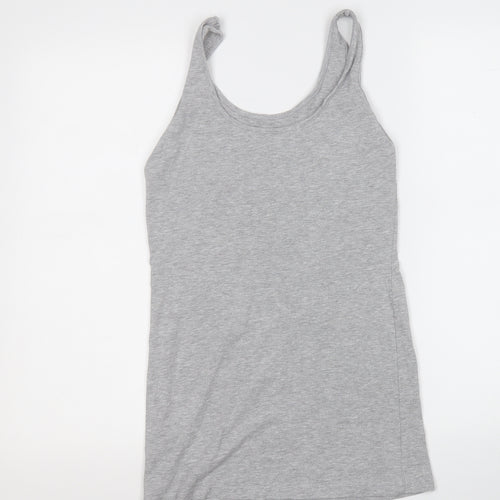 Papaya Womens Grey  Cotton Basic Tank Size 12 Round Neck