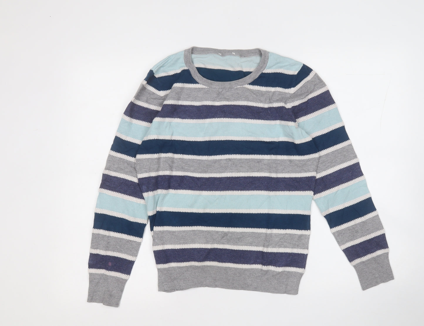 Preworn Womens Multicoloured Round Neck Striped Viscose Pullover Jumper Size L